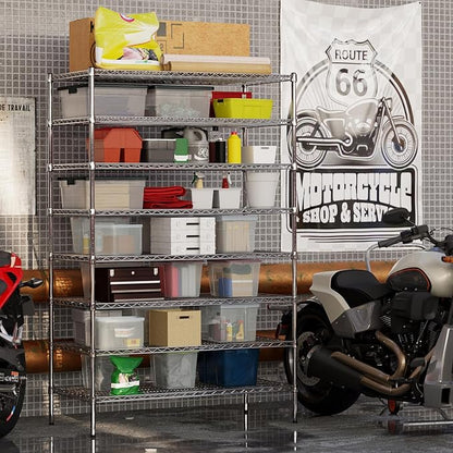 24" Deep x 48" Wide x 74" Height Wire Shelving Kit | 8-Tier | NSF Commercial Storage Rack Unit