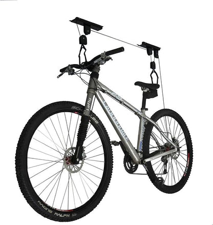 Bike Hanger - Overhead Hoist Pulley System with 100lb Capacity for Bicycles or Ladders - Secure Garage Ceiling Storage by Rad Sportz