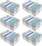 ANMINY 6 Pack Large Closet Storage Baskets for Shelves, 18 x 12 Inch Collapsible Fabric Storage Bins Washable Cloth Closet Organizing Bins Decorative Storage Baskets with Handles, Light Gray