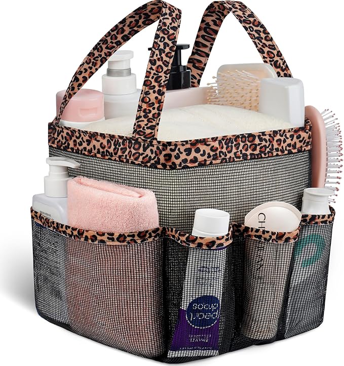 Attmu Mesh Shower Caddy Portable for College Dorm Room Camping Essentials, Shower Caddy Dorm with 9-Pockets, Large Capacity Hanging Basket Bathroom Bag for Toiletry, Swimming, Gym, Camp, Beach