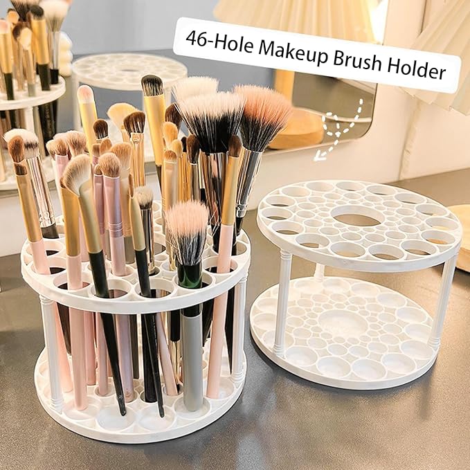 Makeup Brush Holder, 46 Slots, Make Up Brush Organizer for Vanity (2)