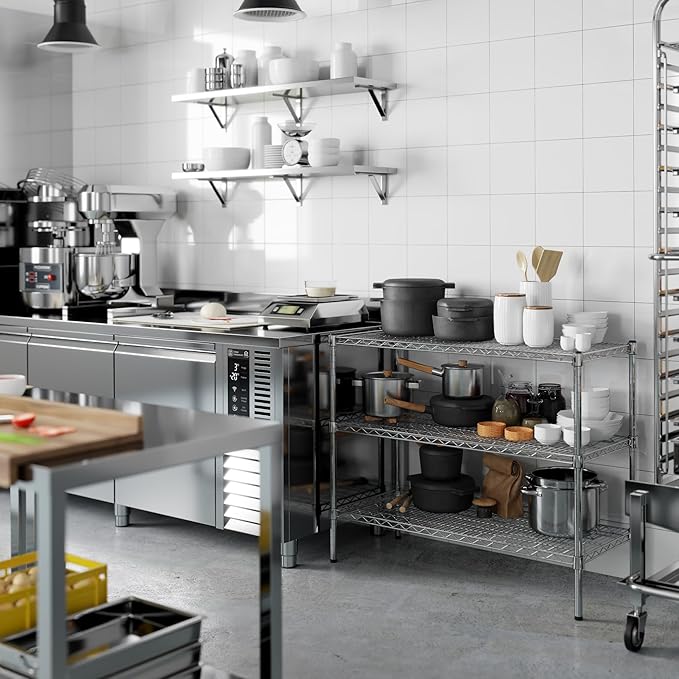 18" Deep x 42" Wide x 34" Height Wire Shelving Kit | 3-Tier | NSF Commercial Storage Rack Unit