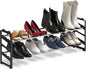 Simple Houseware 2-Tier Expandable (18''-34'') and Stackable Shoe Racks with Shelves for 8 Pairs of Shoes, Black