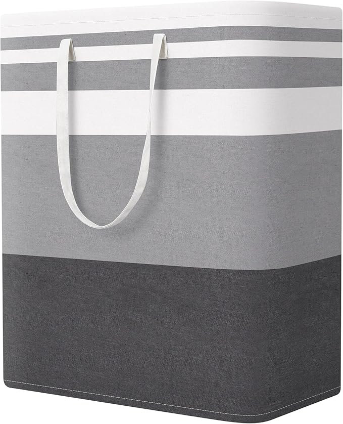 StorageRight Laundry Basket Hamper Large Collapsible Laundry Hamper with Easy Carry Handles，Freestanding Clothes Hampers for Laundry, Bedroom, Dorm, Clothes, Towels, 125L, Gradient Grey