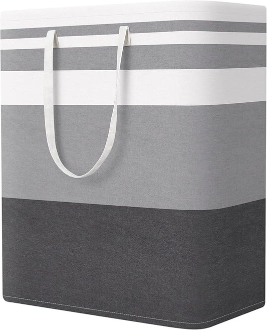 StorageRight Laundry Basket Hamper Large Collapsible Laundry Hamper with Easy Carry Handles，Freestanding Clothes Hampers for Laundry, Bedroom, Dorm, Clothes, Towels, 125L, Gradient Grey