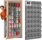 40-Pocket Over the Door Shoe Organizer - Large Mesh Pocket Hanging Shoe Organizer,Behind the Door Shoes Storage Holder Hanger,Large Capacity Design for Dorm Room College,Store 20 Pairs(Grey)