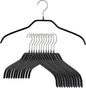 Mawa by Reston Lloyd Silhouette Series Non-Slip Space Saving Clothes Hanger for Shirts and Dresses, Style 41/F, Set of 12, Black