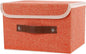 Large Storage Bin with Lid Storage Boxes,Collapsible Linen Storage Basket Container with Lid Storage Cube for Organizing Closets(Orange)