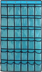 NIMES Hanging Closet Underwear Sock Jewelry Storage Over The Door Classroom Cell Phone Calculator Organizer 36 Clear Pockets (Blue)