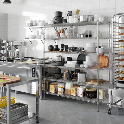 24" Deep x 60" Wide x 74" Height Wire Shelving Kit | 6-Tier | NSF Commercial Storage Rack Unit