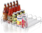 Drink Organizer for Fridge,12oz 16oz 20oz - Soda Can Dispenser for Refrigerator,Width Adjustable,Automatic Pusher Glide,15"" D,White,5 ROW,Holds 25 Bottles, JM-S1