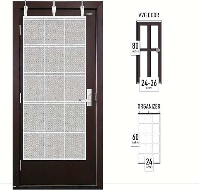 Large Mesh Over-the-Door Organizer – 15-Pocket Hanging Storage for Cruise, Home, Closet, or Bathroom (24"x60")