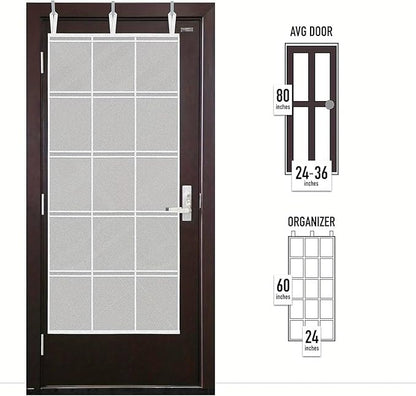 Large Mesh Over-the-Door Organizer – 15-Pocket Hanging Storage for Cruise, Home, Closet, or Bathroom (24"x60")
