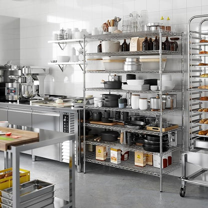 24" Deep x 48" Wide x 74" Height Wire Shelving Kit | 8-Tier | NSF Commercial Storage Rack Unit