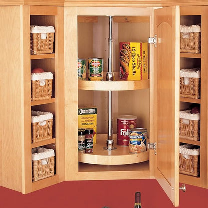 REV-A-SHELF Wood Full-Circle 2-Shelf Lazy Susans for Corner Wall Cabinets