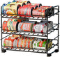 SUFAUY 3 Tier Can Organizer for Pantry, Holds 36 Cans, Heavy Duty Metal Shelves for Storage, Black