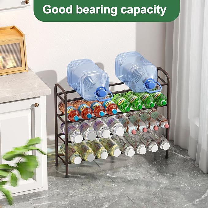 kiplant Metal Shoe Rack, Expandable Metal Shoe Rack for Closet, Entryway & Hallway (Brown, 4-Tier_Long)