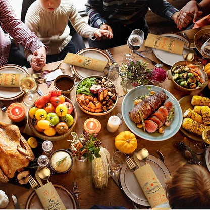 Sliner 200 Pcs Thanksgiving Cutlery Holders Fall Kraft Paper Silverware Bags Utensil Holders for Thanksgiving Party Decorations Autumn Farmhouse Harvest Party Favor Supply Table Decoration