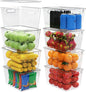 YAN & HIN 8 Pack Clear Storage Bins with Lids, Stackable Plastic Organizer Bins with Handles, Pantry Organizers and Storage for Kitchen Cabinet, Fridge, Bathroom, Closet and Shelf Organization