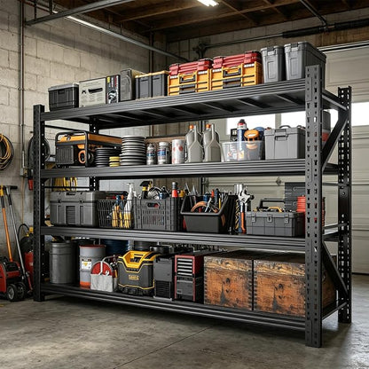 Heavy Duty Garage Shelving,73" H 3000LBS Load Capacity Metal Garage Storage Shelves Adjustable Industrial Shelving Unit for Garage,Warsehouse,Workshop