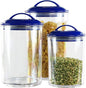 Food Storage Containers, BPA Free Airtight Canisters for Cereal, Pasta, Sugar, Coffee, Flour, Cookies, Loose Tea, for Kitchen Organization, Set of 3 by Reston Lloyd, Indigo