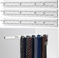 Blulu 3 Pcs 13.8'' Sliding Tie Rack Hangers for Closet, 25(Total 75) Tie Pull Out Wall Mounted Extending Sturdy Metal Belt Organizer Holder for Men Belt Storage, Sliver