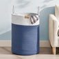 Nunsino Laundry Hamper 75L,Large Laundry Basket for Clothes,Decorative Storage Basket for Blankets,Cotton Rope Woven basket for bedroom,Navy Blue