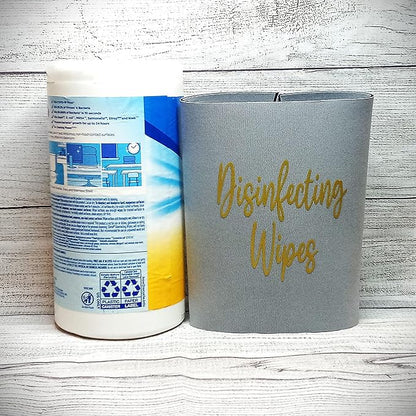 Decorative Cleaning Wipes Cover Gold Script (Small, Black)