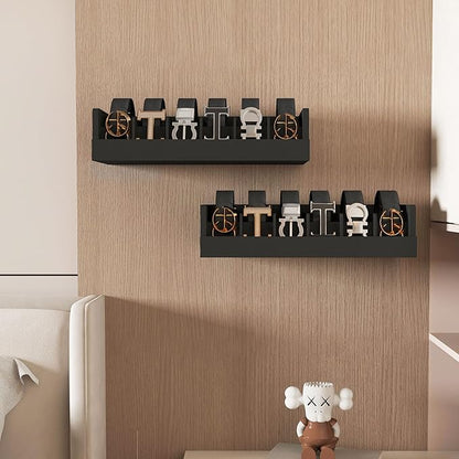 Belt Organizer for Drawer - Bamboo Belt Storage Organizer | Belt Rack for Closet Wall Mount Men Women Tie Sock Bra Scarf Ribbon (Black, 6 Grids)