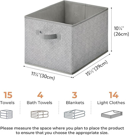 GRANNY SAYS Closet Storage Bins, Storage Baskets for Organizing, Fabric Storage Bins with Handles, Clothing Storage Containers for Organization Wardrobe, Gray, Large, 3-Pack