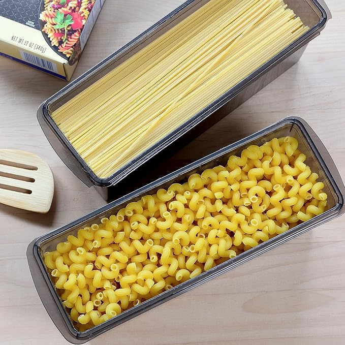 Youngever 2 Pack 100OZ Large Plastic Food Container, Plastic Pasta Containers Organizers, Large Meal Prep Containers and Storage