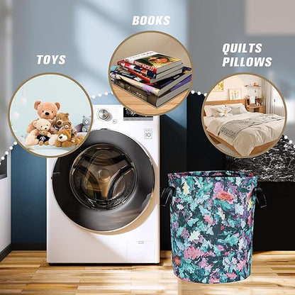 Camo Leaf Laundry Basket Color Foldable Oxford Cloth Funny Tote Bag Laundry Hamper Clothes Storage Bucket Organizer For Bathroom/Laundry Storage/Bedroom 17.7x13.7 Inch
