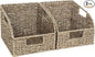 StorageWorks Wicker Baskets for Organizing, Pantry Organizers and Storage, Seagrass Storage Basket for Pantry Shelves, Natural, 2 Pack