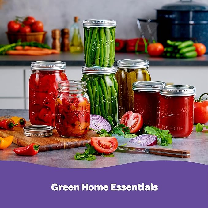 Wide Mouth Mason Jars 64 oz [3 Pack] With Mason Jar Lids and Bands, Mason Jars 64 oz - For Canning, Fermenting, Pickling - Jar Decor - Microwave/Freeze/Dishwasher Safe.