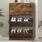 Shoe Storage Cabinet for Entryway, Brown Shoe Cabinet with 3 Flip Drawers, Hidden Shoes Rack Freestanding Storage Organizer for Entryway,Closet, Living Room,Hallway 47.24"H × 31.50"W × 9.44"D