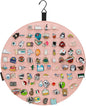 PACMAXI Hanging Brooch Pin Display Holder, Wall Pin Collection Storage Organizer, Cute Pin Banner Case Hold Up to 76 Pins.(Pins not Included) (Pink)