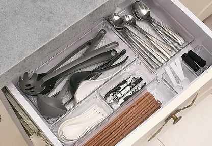 5 Pack Clear Plastic Drawer Organizer Tray Cutlery Utensil Makeups Drawer Silverware Organizers 12" X 6"