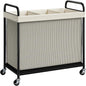 ELYKEN Laundry Hamper 3 Section, 120L Rolling Laundry Sorter with Removable Liner Bag, Laundry Basket with Wheels, Steel Frame with Metal Handle, Clothes Hamper Cart for Laundry Room & Bedroom