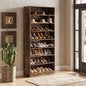 LITTLE TREE 9-Tier Shoe Cabinet, 32 Pairs Wooden Shoes Cabinet with Adjustable Shelves, 70.9" Tall Shoe Cabinet, Freestanding Modern Shoe Rack Organizer for Living Room Bedroom Entryway, Rustic Brown