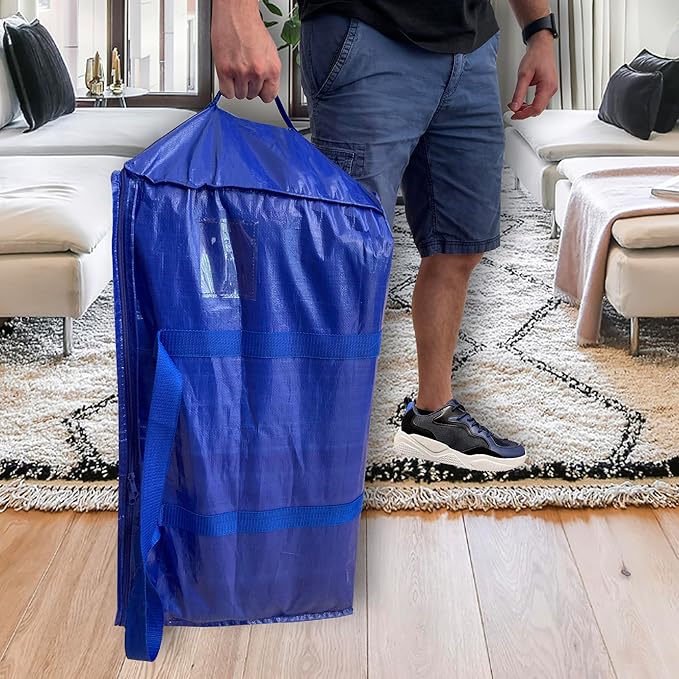 Heavy Duty Moving Bags, 6-Pack, Alternative To Moving Boxes, Heavy Duty Zipper Storage Bags, Foldable Packing Bags For Traveling, Storage Totes, Bedroom Closet