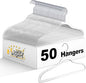 Quality Hangers Clear Plastic Hangers for Clothes | 50 Pack - 17.5 Inch | Heavy Duty Hangers Space Saving Crystal Acrylic | 360 Degree Swivel Hook and Notches (Clear, 50)