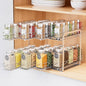 BOIVSHI Spice Rack Organizer, Heavy Duty Vertical Spice Rack Pull Out for Cabinet, 2 Tier Metal Spice Rack for Kitchen, Pantry, Easy to Install & Smooth Sliding, Chrome, 11”W x 10.5”D x 9.5”H