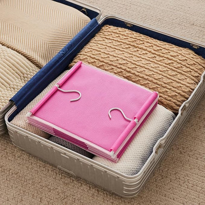MAX Houser 6-Shelf Hanging Closet Organizer, Hanging Storage Shelves with 2 Sturdy Hooks Space-Saving for Bedroom, Foldable (Pink)
