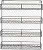 DII Farmhouse Vintage Decorative Metal Pantry Spice Rack Organizer, 17Lx4.75Wx20H, 4 Tier Double Shelf Depth Spice Rack - Rustic