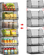 Jakyitvi Stackable Wire Baskets for Pantry,6 Pank Metal Pantry Organizer Storage Bins for Kitchen Snack, Fruit, Potato, Onion & Vegetable Storage, Wire Baskets for Pantry Organization