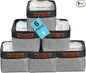 OrganiHaus 12x8in Canvas Storage Baskets 6 Pack | SMALL Fabric Bins for Shelves | Pantry & Bathroom Organizer | Gray/Black