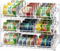 Simple Houseware Stackable Can Organizer Rack for Pantry/Cabinet - 11.5" D x 17" W x 13.75" H, Holds 36 Cans, 3-Tier Can Food Storage Dispenser, White