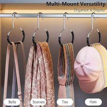 6 Pcs - Hat Hangers for Closet | Multipurpose Cap Hanger for Baseball Caps, Closet Purse Organizers & Belt Organizer | Closet Accessories for Men and Women