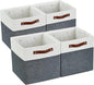 DECOMOMO Fabric Cube Storage Bins - Storage Baskets for Shelves, Cube Storage Organizer for Kallax and Cubbies (Slate Grey & White, 11 inch Cube) - 4 Pack