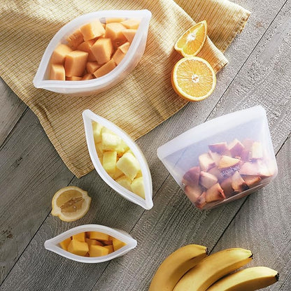 Stasher Silicone Reusable Food Storage Bags, 2-Pack Bowls, Reusable Freezer Bags, Microwave, Dishwasher, Oven Safe, Sous Vide, Lunch Containers, Eco Friendly, Food-safe Silicone Snack Bag, Clear | Reusable Food Bags